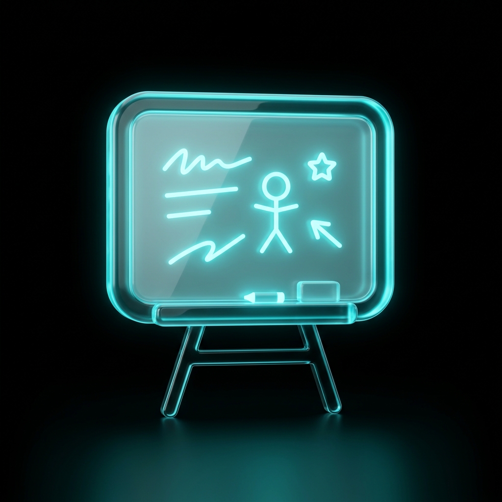Whiteboard neon icon